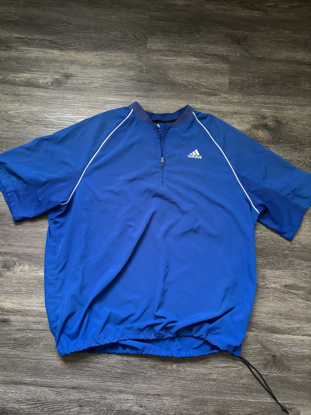 adidas Men’s Blue Short-Sleeve Lightweight Pullover Jacket